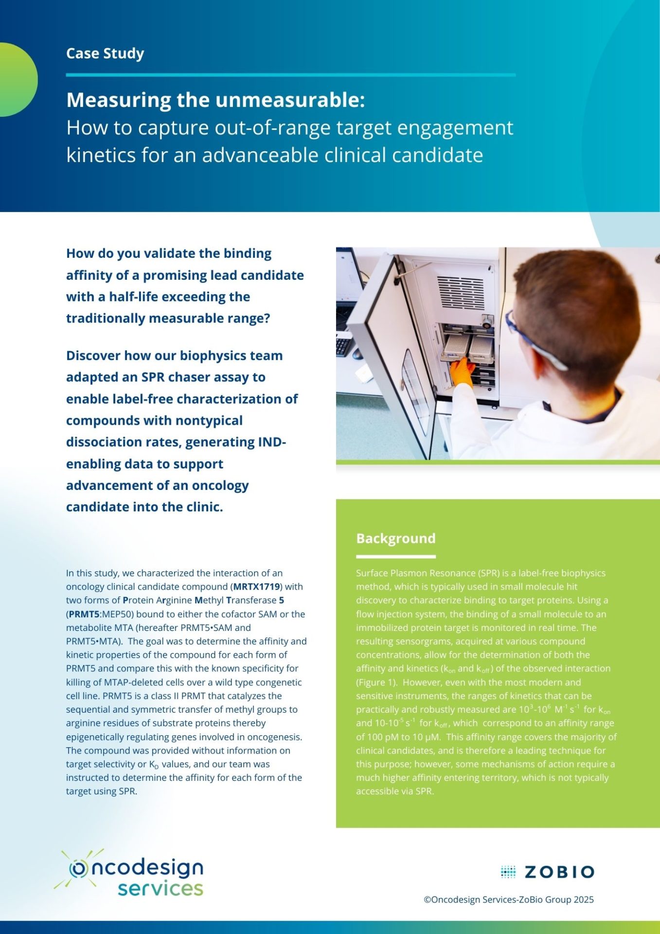 Cover image of case study describing measuring out-of-range kinetics of the inhibition of PRMT5:MTA by MRTX1719